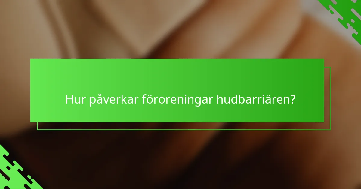 Hur påverkar föroreningar hudbarriären?