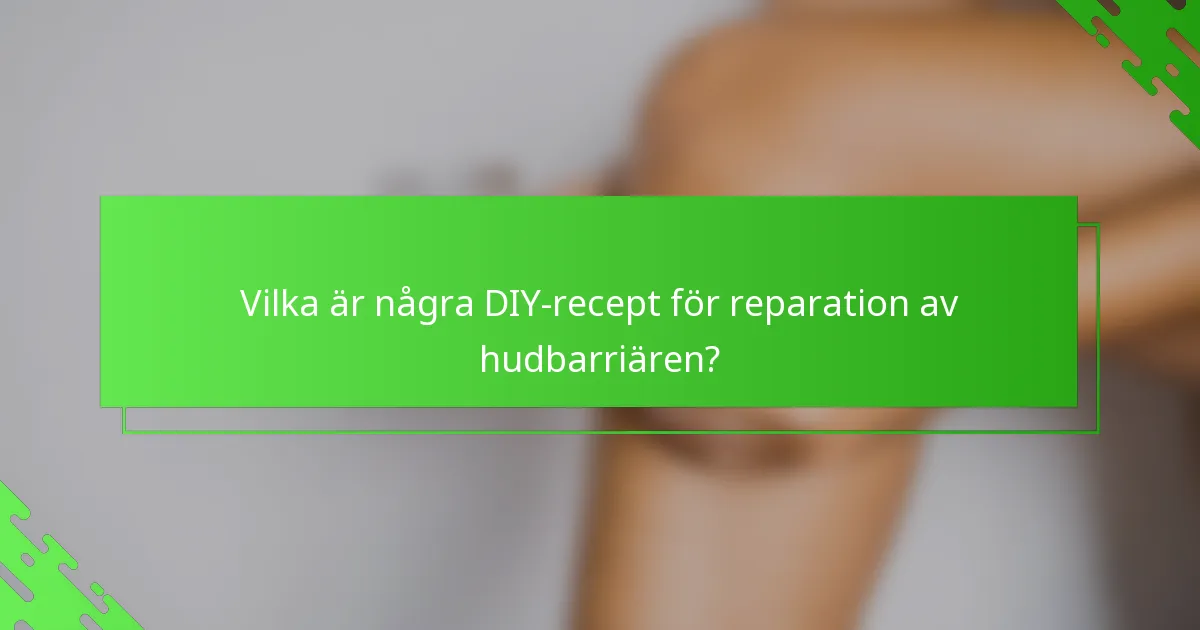 Vilka är några DIY-recept för reparation av hudbarriären?